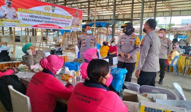 Akselarasi Vaksinasi COVID-19, Polres Asahan Suntikkan 1200 Vial dosis di 2 Lokasi