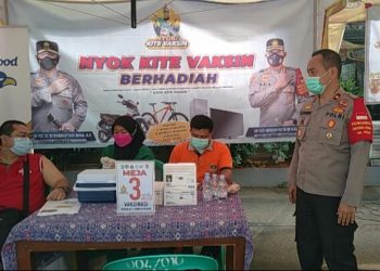 Polri Bekerja sama dengan Beberapa Pihak Gelar Vaksinasi Secara Serentak di Beberapa Titik Lokasi Dimasa PPKM Darurat Level 4