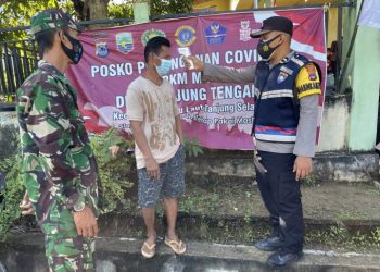 Bhabin Tanjung Tengah Cek Posko PPKM
