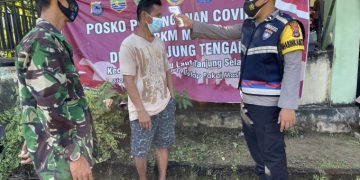 Bhabin Tanjung Tengah Cek Posko PPKM