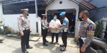 Hari Jadi Lalu Lintas Bhayangkara Ke 66 Polres Sukabumi Kota, Salurkan Paket Sembako