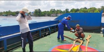 Cegah Lonjakan Covid 19, KP.XVIII-1004 Ingatkan ABK Kapal Melintas Tak Abaikan Protokol Kesehatan