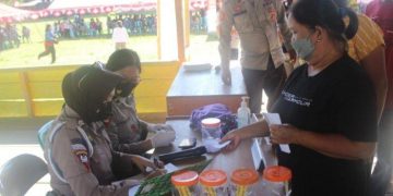 Gerai Vaksin Covid-19 Sambut HUT Ke-76 Brimob ‘Diserbu’ Warga Poso Pesisir Selatan