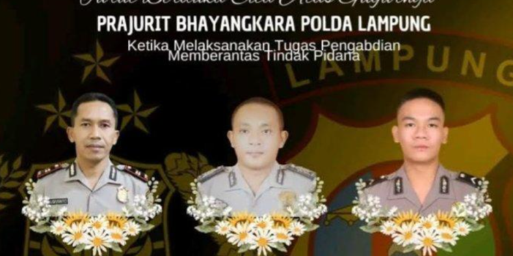Tiga Polisi Gugur dalam Penggerebekan Judi Sabung Ayam di Way Kanan